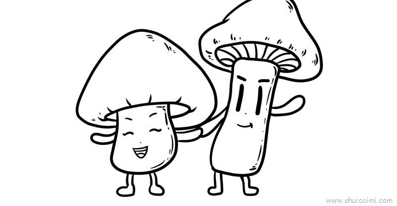 毒蘑菇简笔画童话图片
