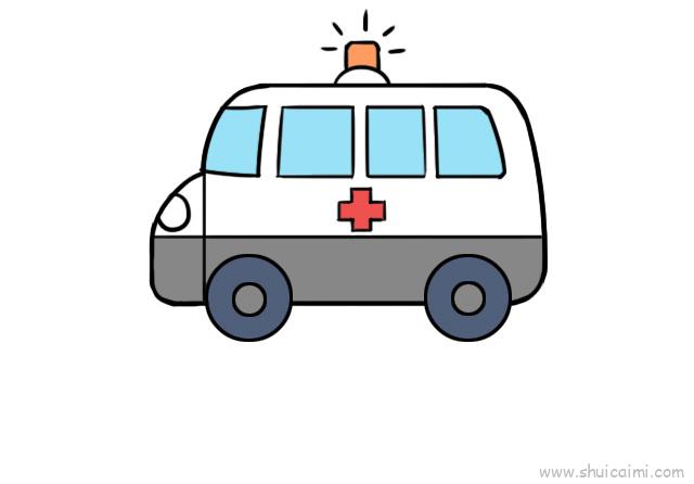 救护车简笔画 画法图片