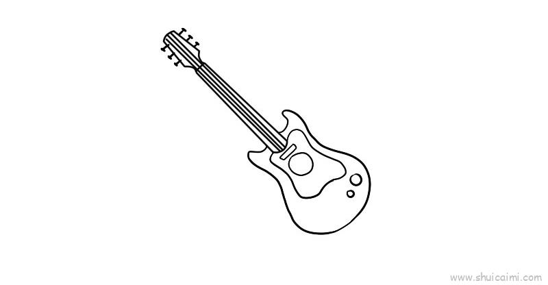 吉他的简笔画简单图片