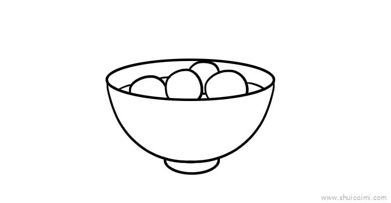 怎么画一碗汤圆图片