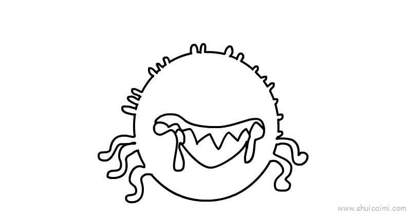 新型冠状病毒儿童画怎么画 新型冠状病毒简笔画画法