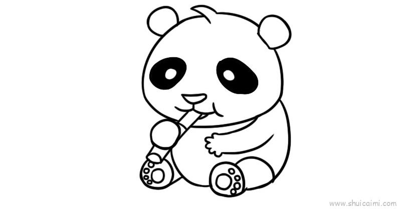 123画熊猫简笔画图片