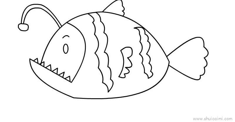 灯笼鱼简笔画小孩图片