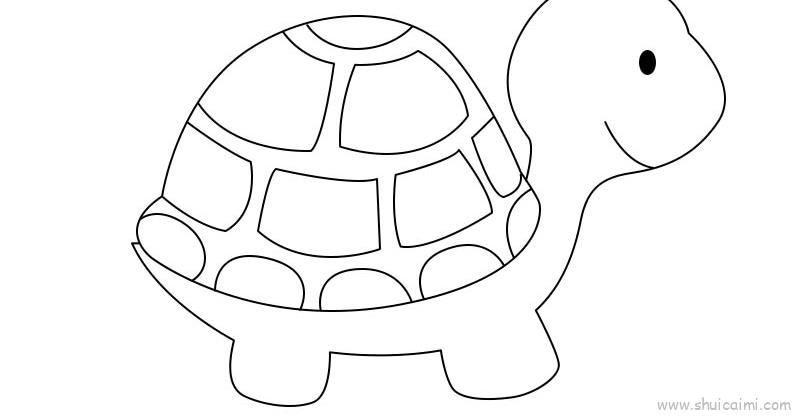 乌龟缩进壳里简笔画图片