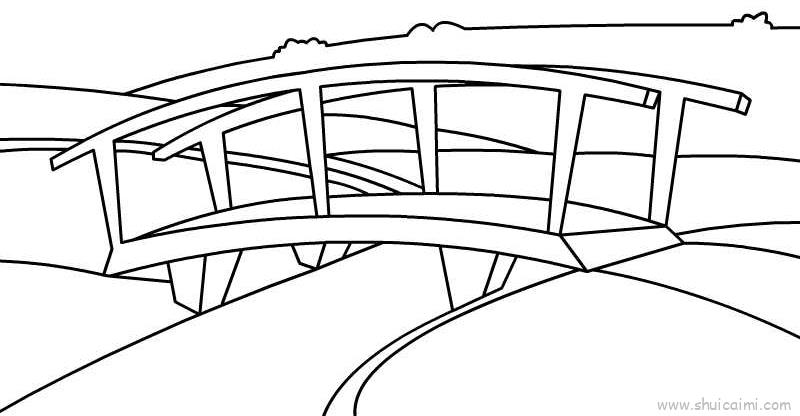 木桥的简笔画简单图片