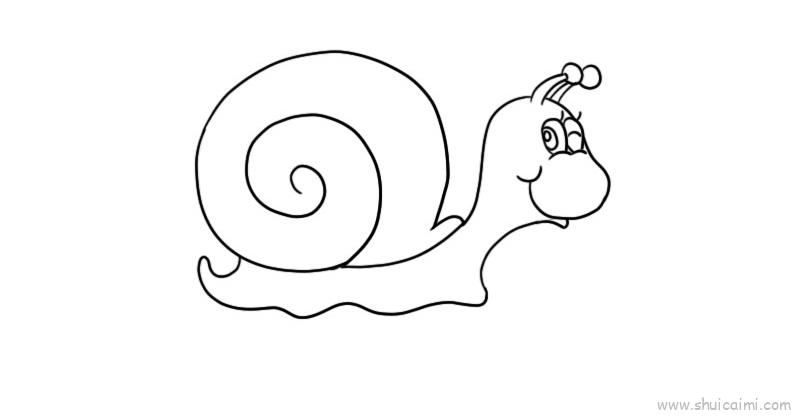 蜗牛睡觉的样子简笔画图片