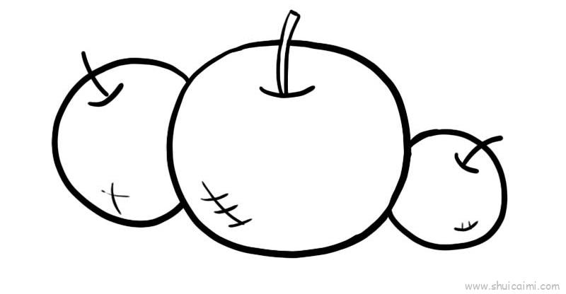 苹果核简笔画画法图片