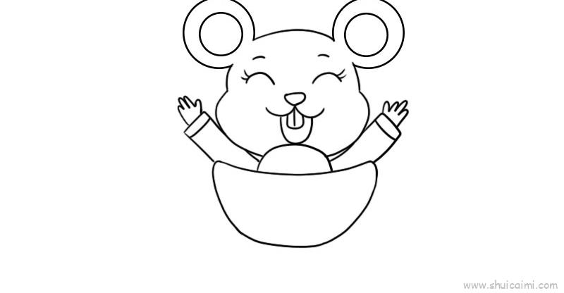 老鼠新年儿童画怎么画 老鼠新年简笔画步骤