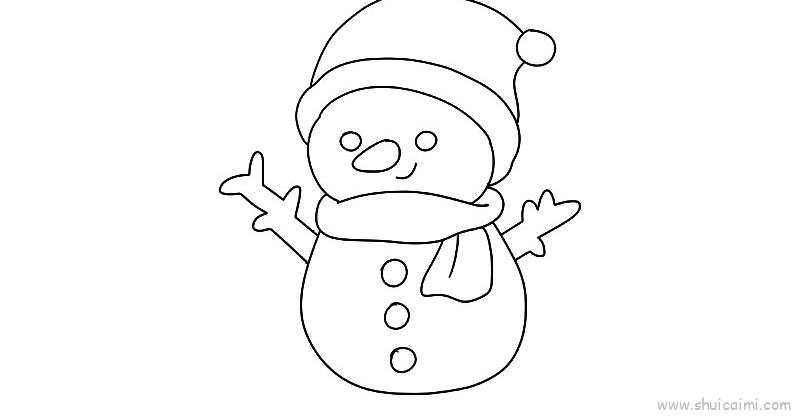 雪地怎么画简笔画雪人图片