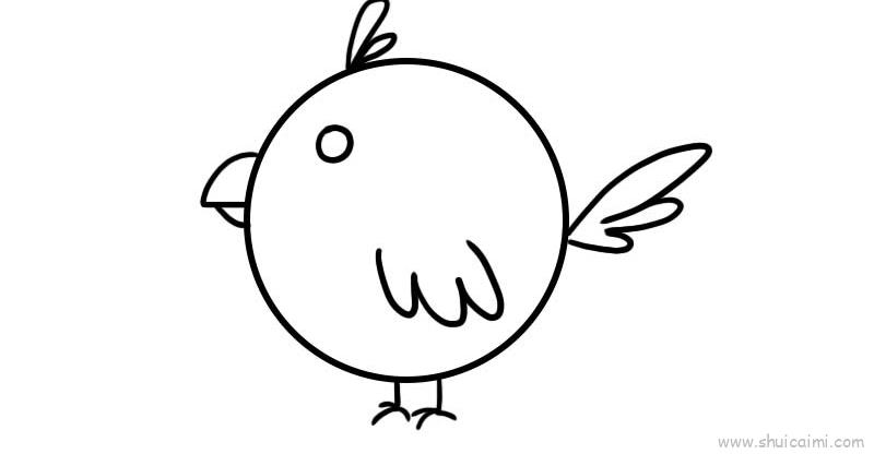 圆形鸟儿童画怎么画 圆形鸟简笔画简单