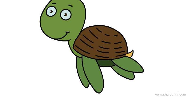 海龟儿童画怎么画海龟简笔画简单