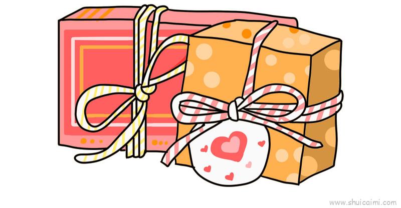 情人节礼物盒儿童画怎么画 情人节礼物盒简笔画画法