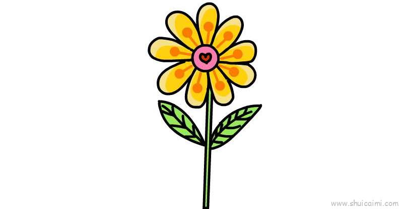 一朵花儿童画怎么画一朵花简笔画步骤
