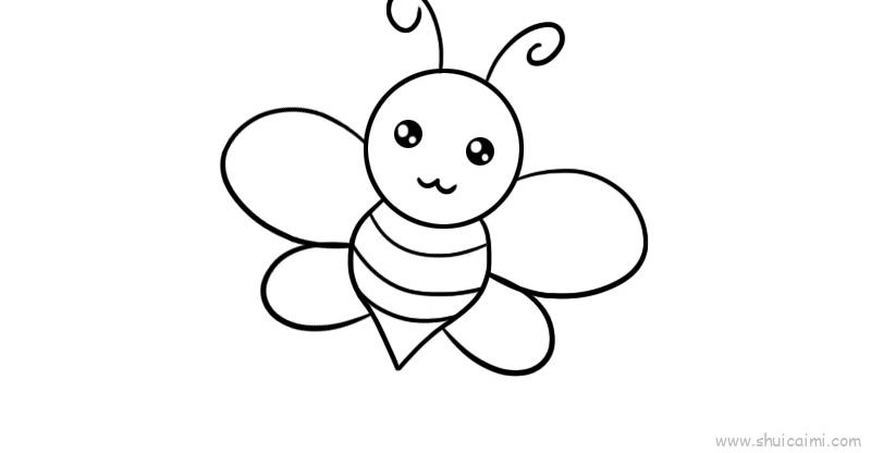 少儿简笔画的画法图解分享到这里,查找更多少儿图片大全简笔画,蜜蜂简