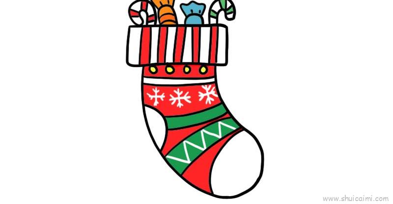 圣诞节袜子儿童画怎么画 圣诞节袜子简笔画简单