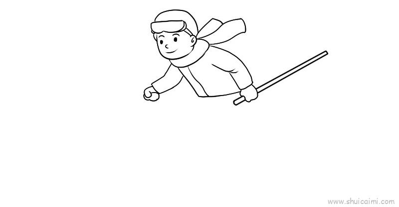 自由式滑雪的人怎么画图片