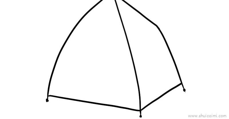 帐篷简笔画 三角图片