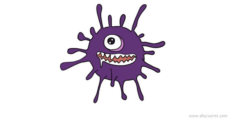 怎么画病毒的眼睛图片