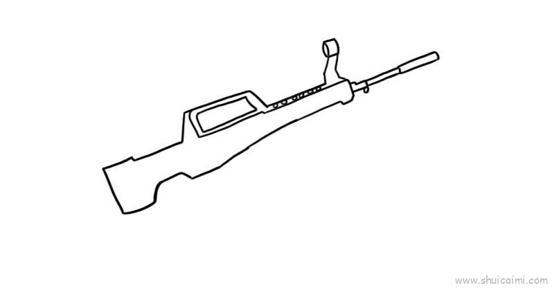 m416突击步枪儿童画怎么画 m416突击步枪简笔画简单又好看