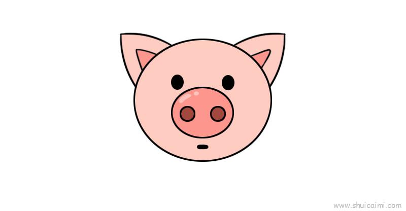 猪头儿童画怎么画 猪头简笔画画法