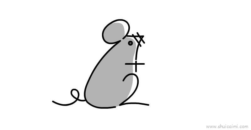 用7 2画老鼠儿童画怎么画 用7 2画老鼠简笔画好看