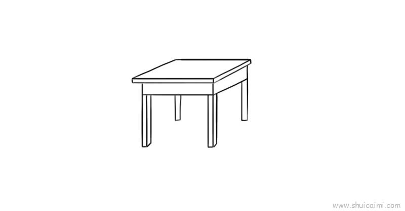 桌子儿童画怎么画 桌子简笔画简单