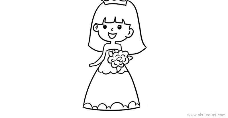 儿童婚纱简笔画图片