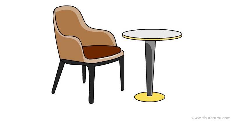 桌子和椅子简笔画立体图片
