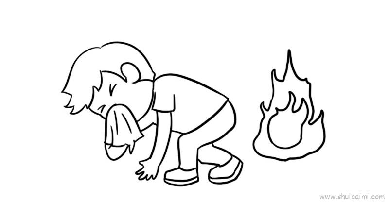 幼儿火灾逃生儿童画怎么画 幼儿火灾逃生简笔画画法