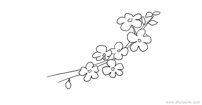 玉兰花的简笔画法儿童图片