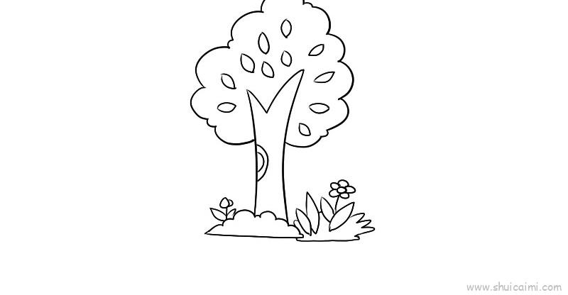 花草树木儿童画怎么画花草树木简笔画简单又好看