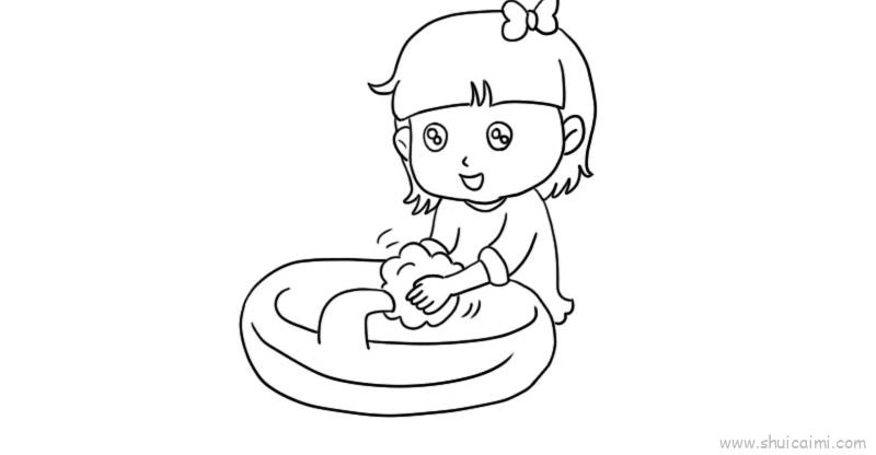 洗手简笔画幼儿园图片