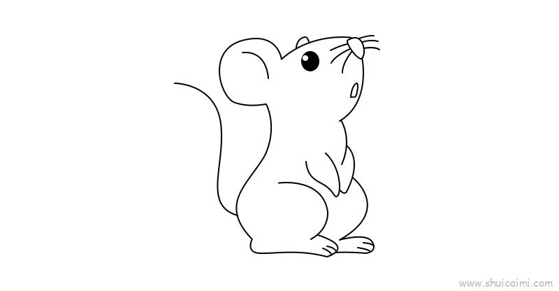 老鼠简笔画一只耳图片