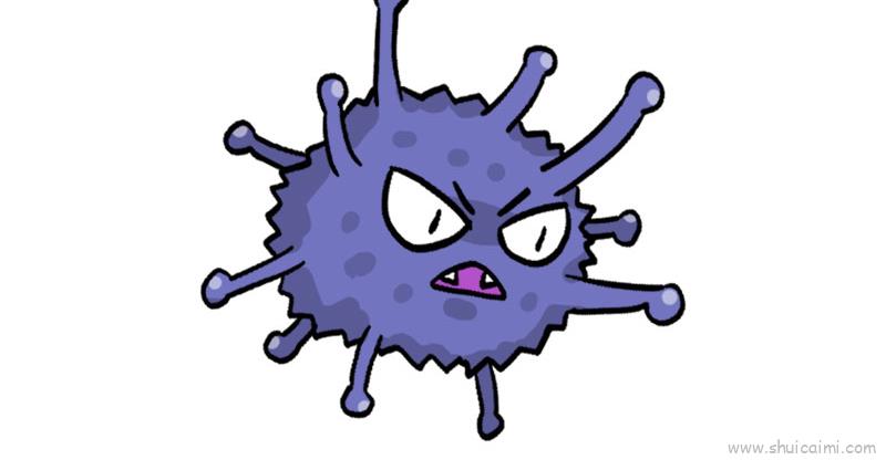 新冠肺炎病毒卡通画图片