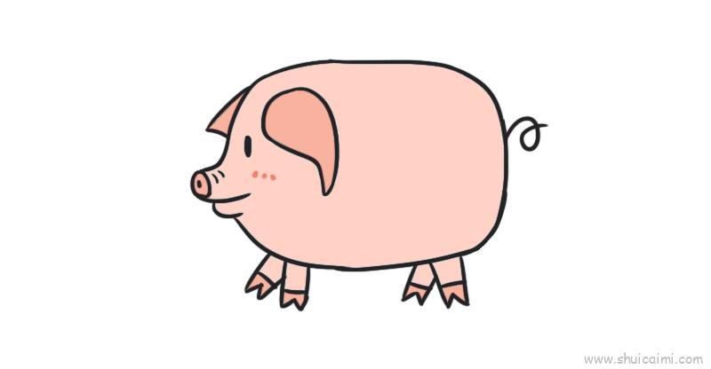 猪怎么画 简化图片