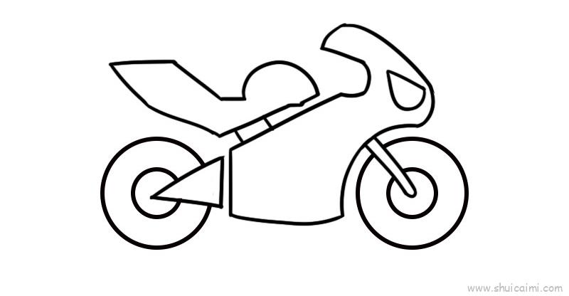 简笔摩托车的画法图片