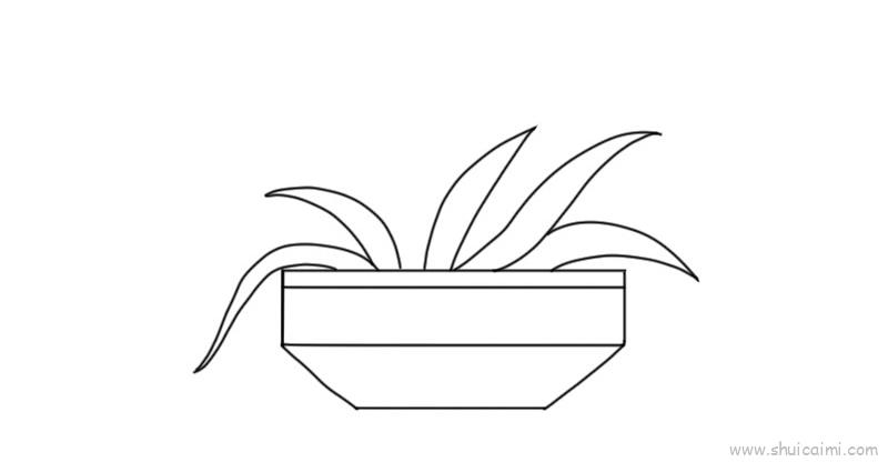 小花盆植物儿童画怎么画 小花盆植物简笔画步骤