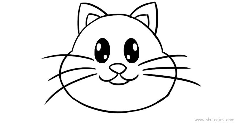 小猫头简笔画 简单图片