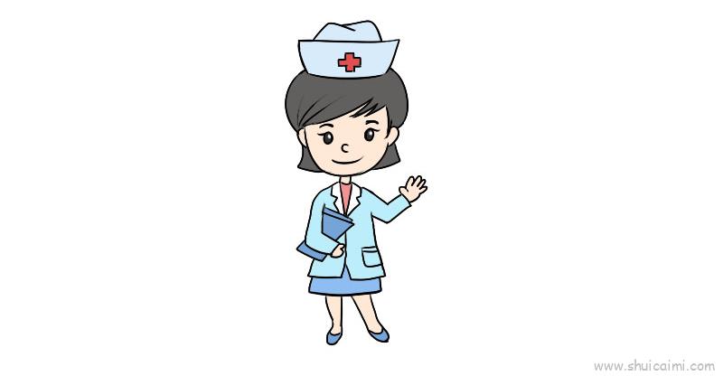 护士节护士儿童画怎么画 护士节护士简笔画步骤