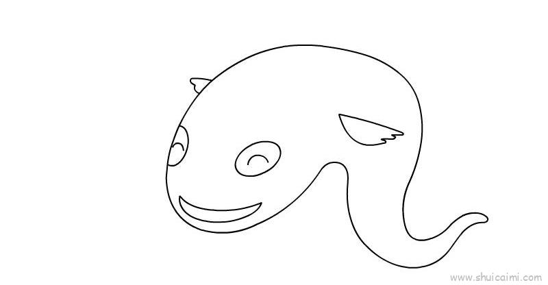 娃娃鱼儿童画怎么画娃娃鱼简笔画步骤