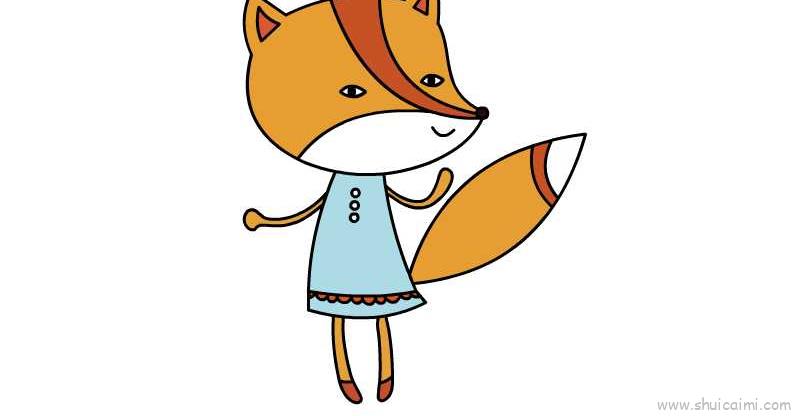 狐狸儿童画怎么画狐狸简笔画图片 水彩迷