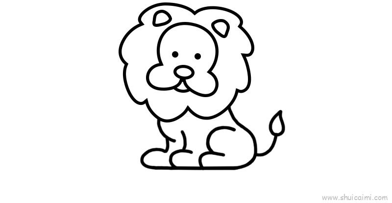 中国狮子简笔画图片