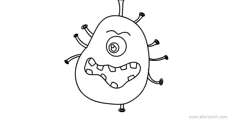 病毒教程儿童画怎么画 病毒教程简笔画图片