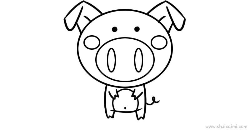 猪怎么画 简化图片