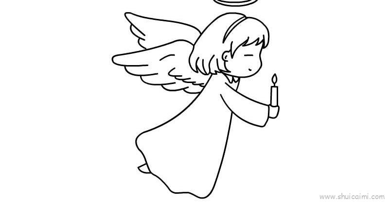 可爱的天使儿童简笔画教程步骤