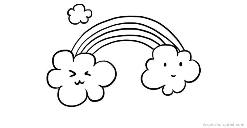 云朵彩虹儿童画怎么画云朵彩虹简笔画画法