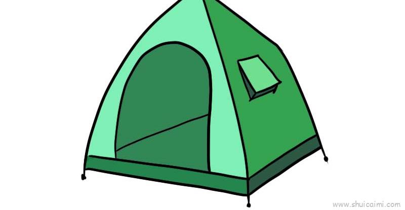 帐篷简笔画 三角图片