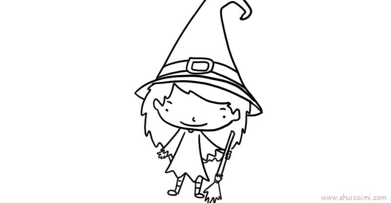 女巫儿童画怎么画 女巫简笔画步骤