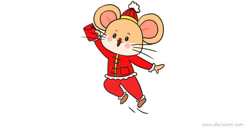 可爱老鼠抢红包儿童画怎么画 可爱老鼠抢红包简笔画步骤