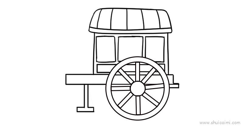 古代马车简笔画轮轴图片